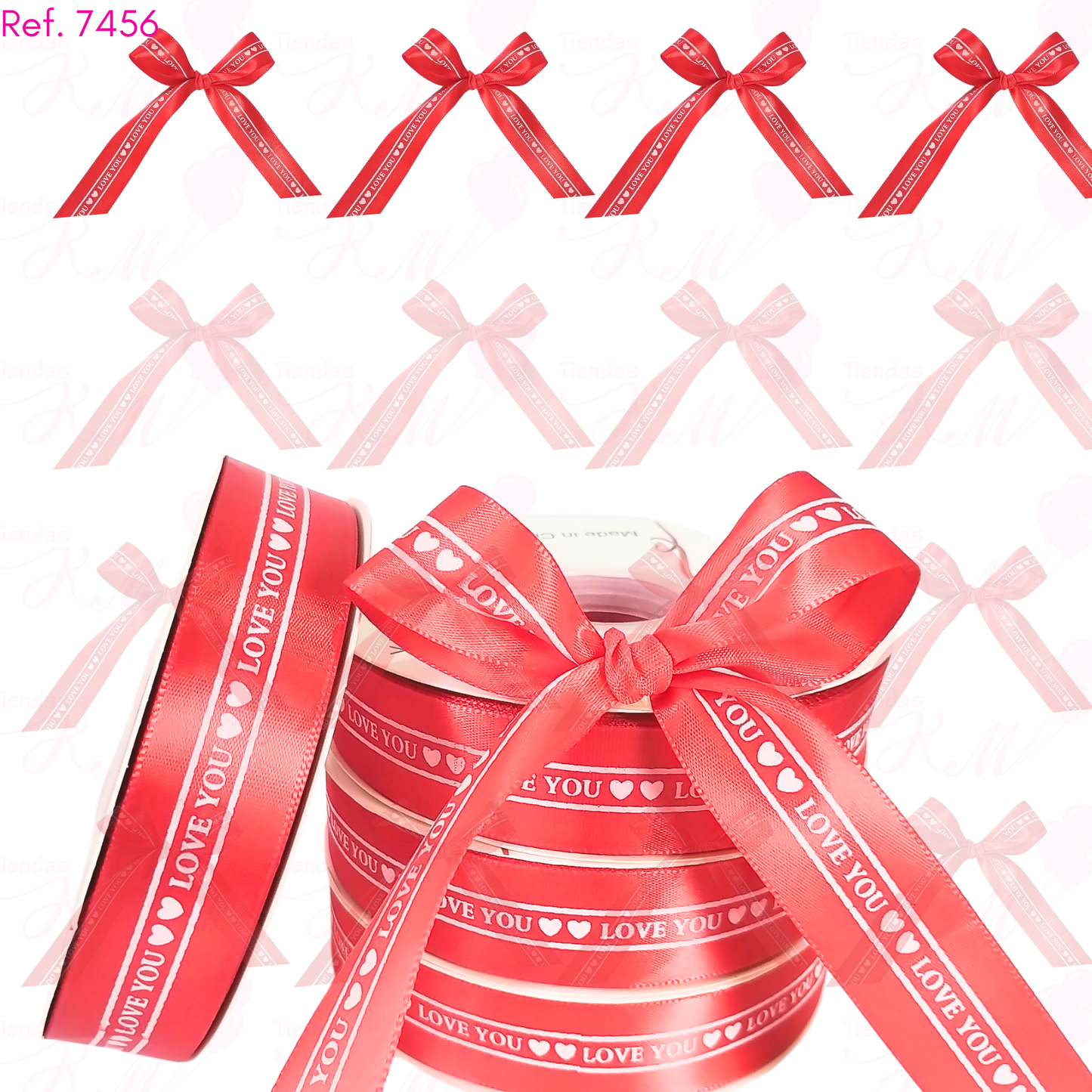 Cinta love you dos corazones x 33 metros