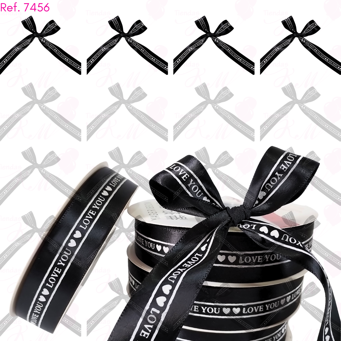 Cinta love you dos corazones x 33 metros