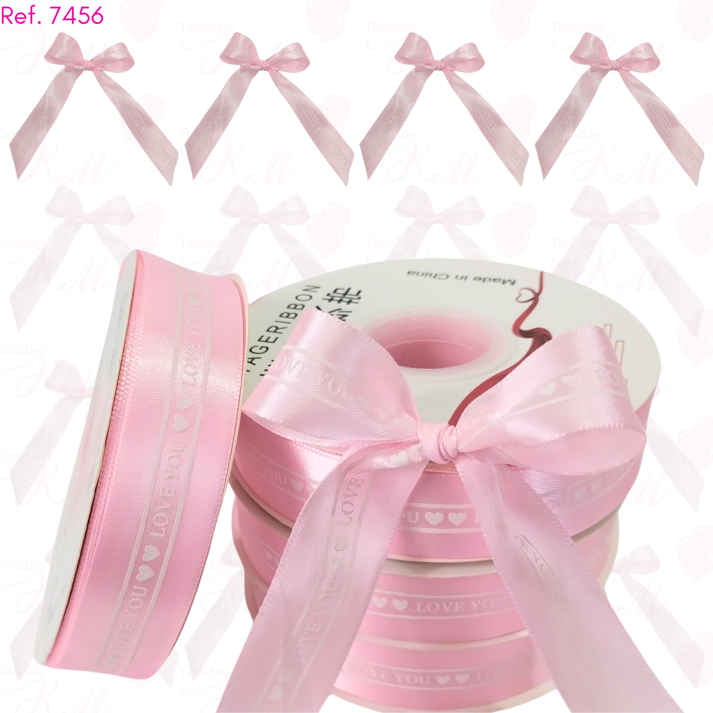 Cinta love you dos corazones x 33 metros