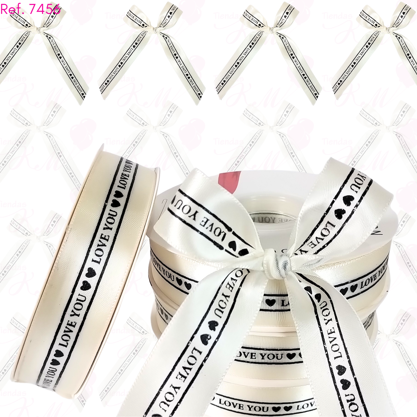 Cinta love you dos corazones x 33 metros