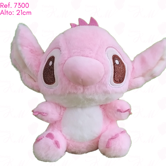 Angela y Stitch peludo con ojos escarchados / 21cm