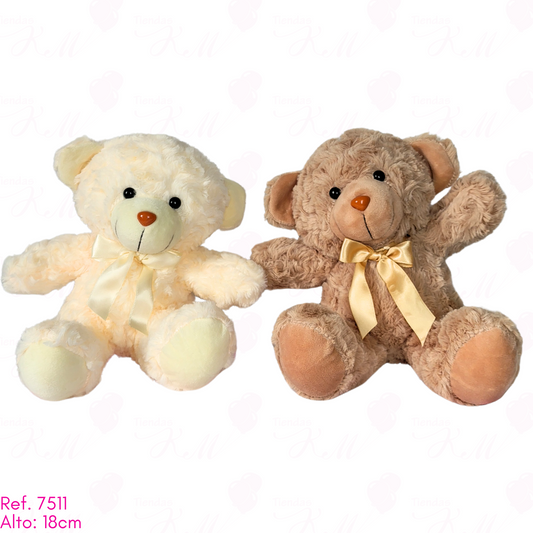 osito peludo moño satín y nariz naranja / 18cm