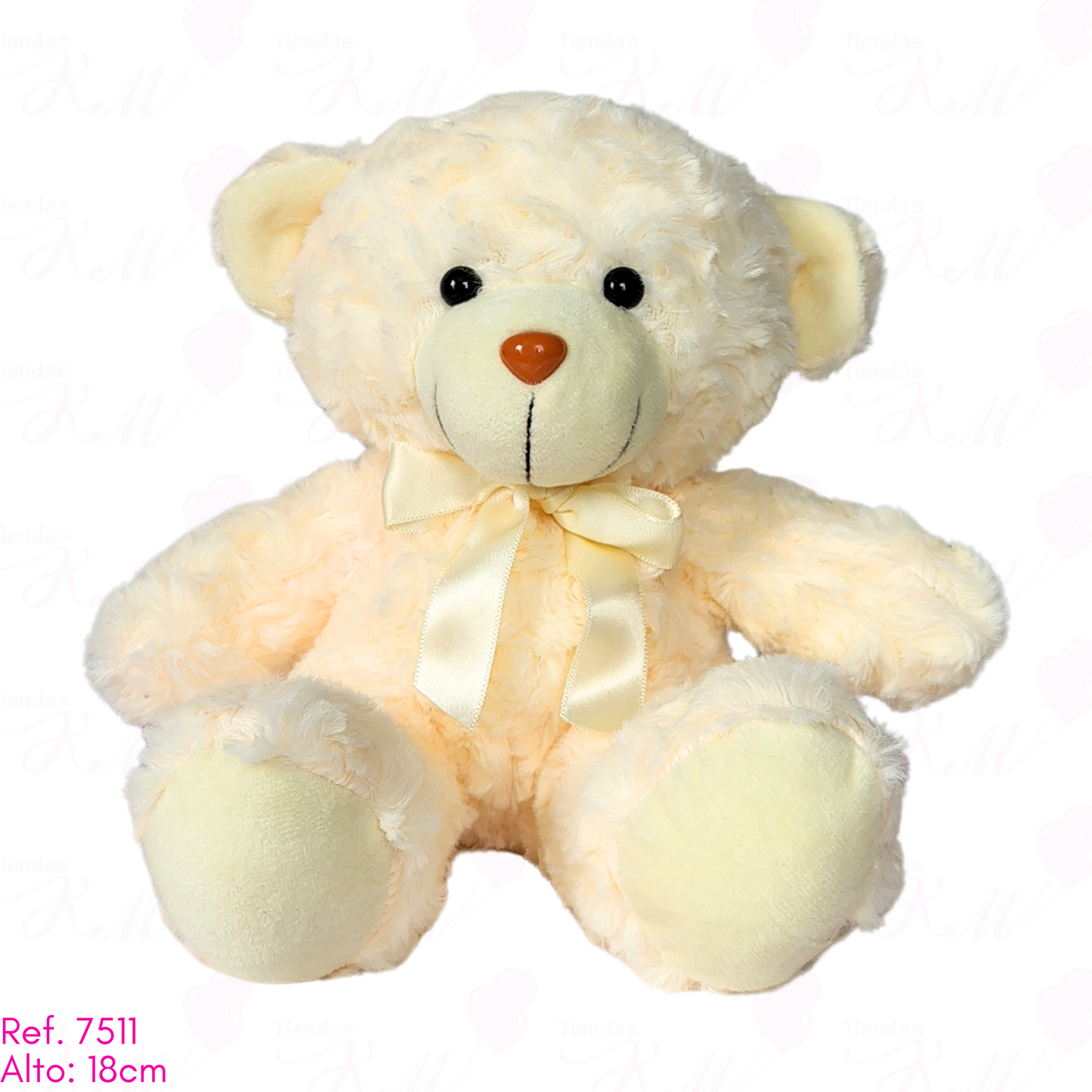 osito peludo moño satín y nariz naranja / 18cm