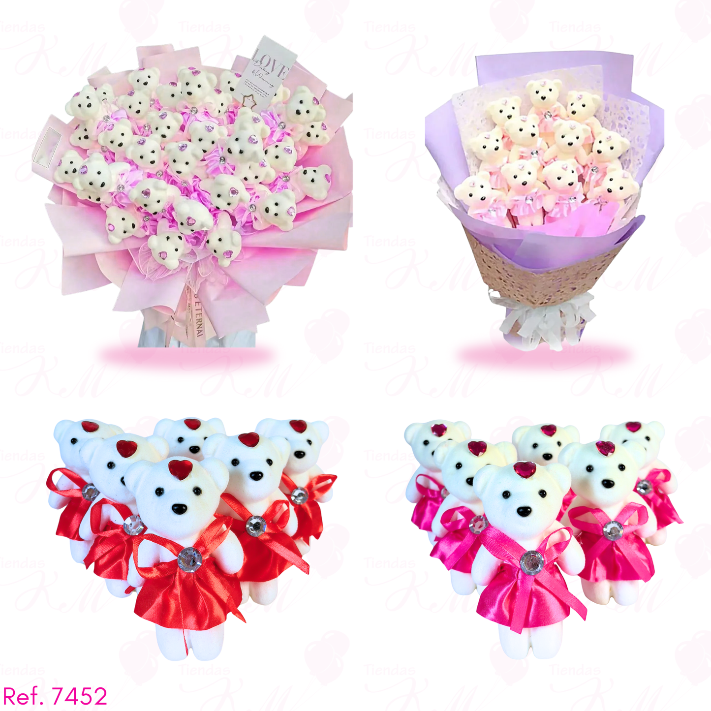 osa de icopor con vestido y piedra 11cm