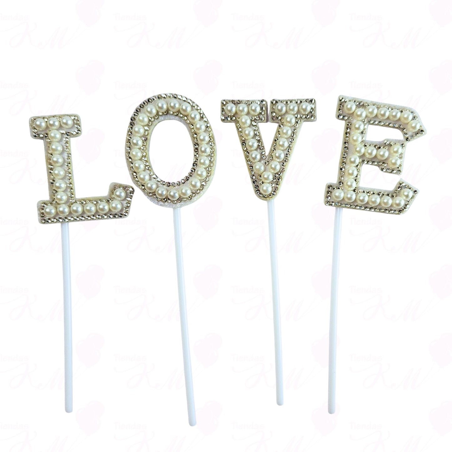 Aplique de perlas LOVE