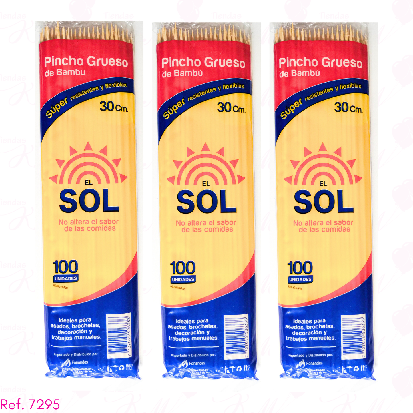 Palo pincho grueso 30cm x 100 unidades