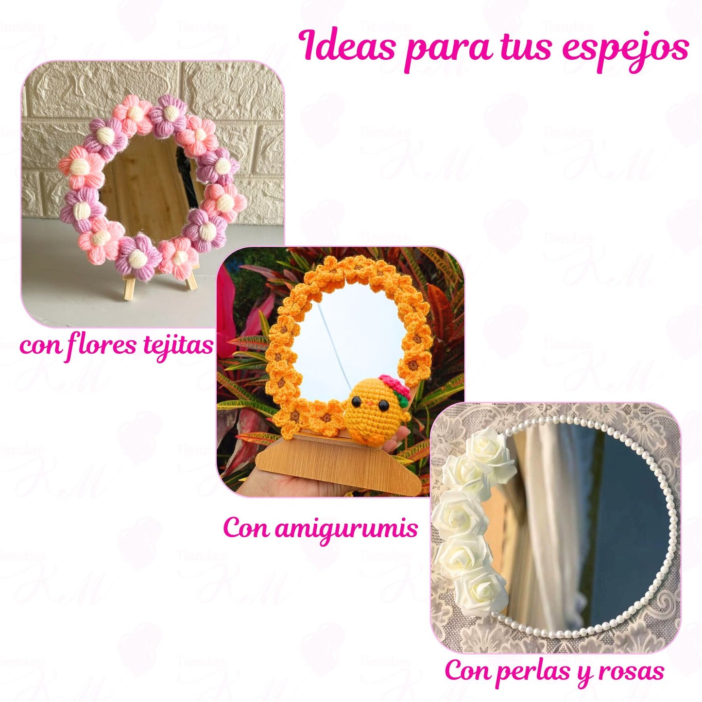 Espejos en vidrio redondos 15cm - 20cm - 25cm