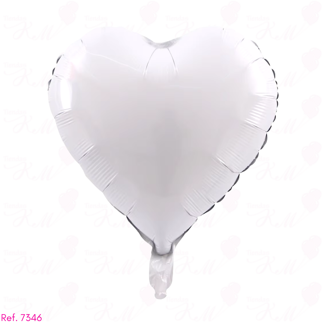 Paquete x 6 corazones metalizadas 10" fondo entero