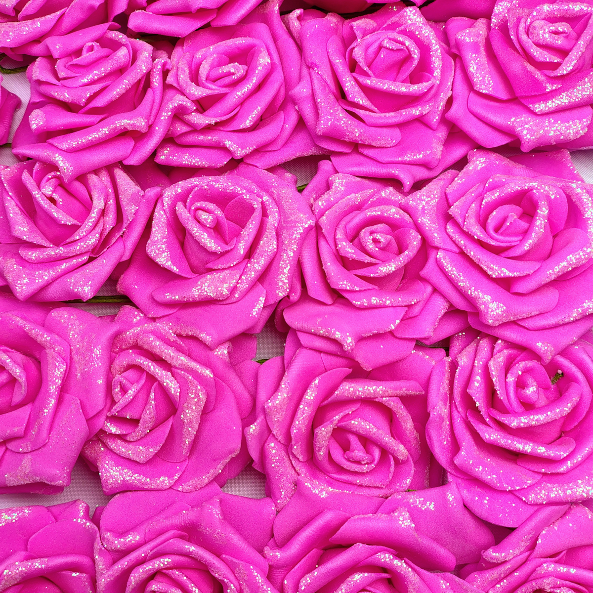 Rosa de foami mirellado 7.5 cm de ancho