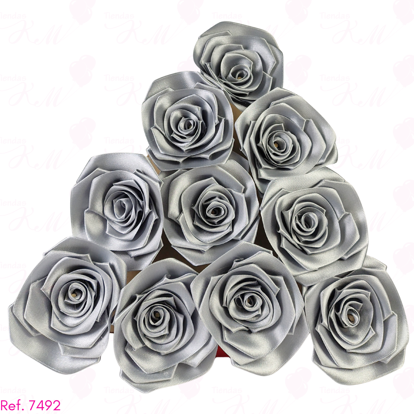 Paquete x 10 rosas en tela terminadas