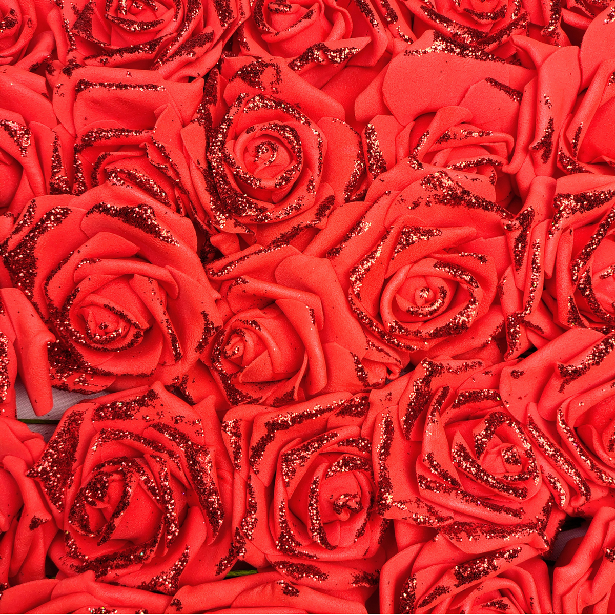 Rosa de foami mirellado 7.5 cm de ancho