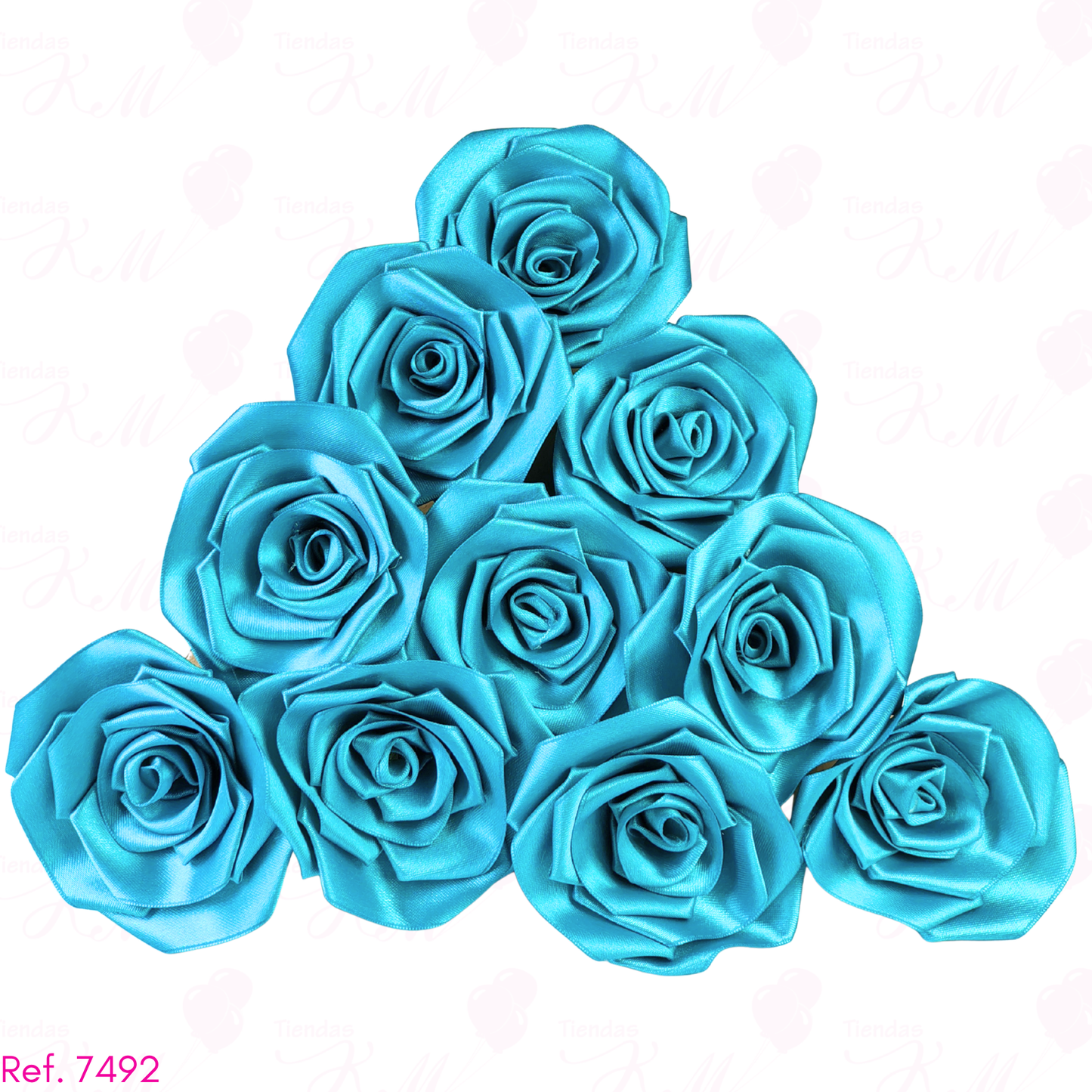 Paquete x 10 rosas en tela terminadas