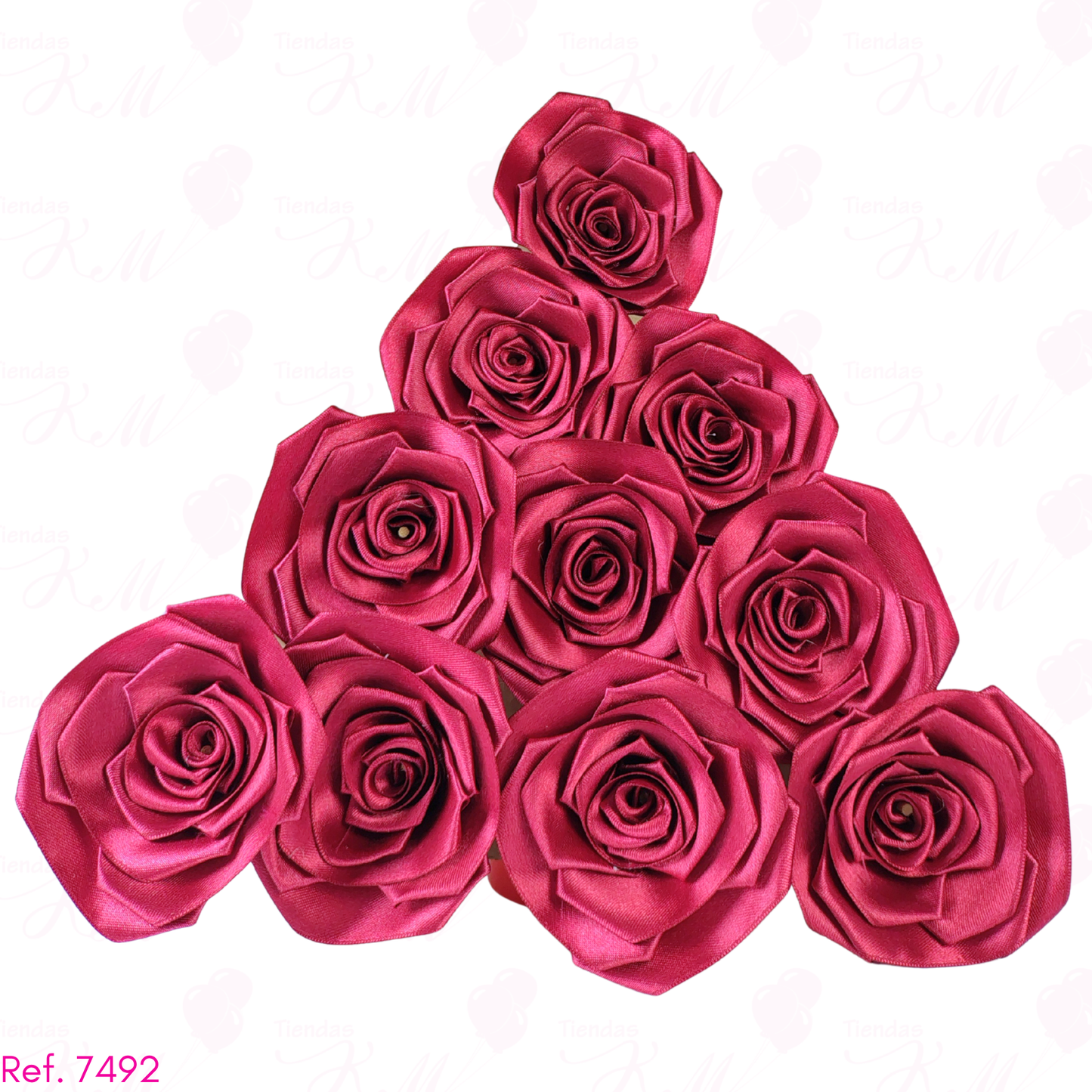 Paquete x 10 rosas en tela terminadas