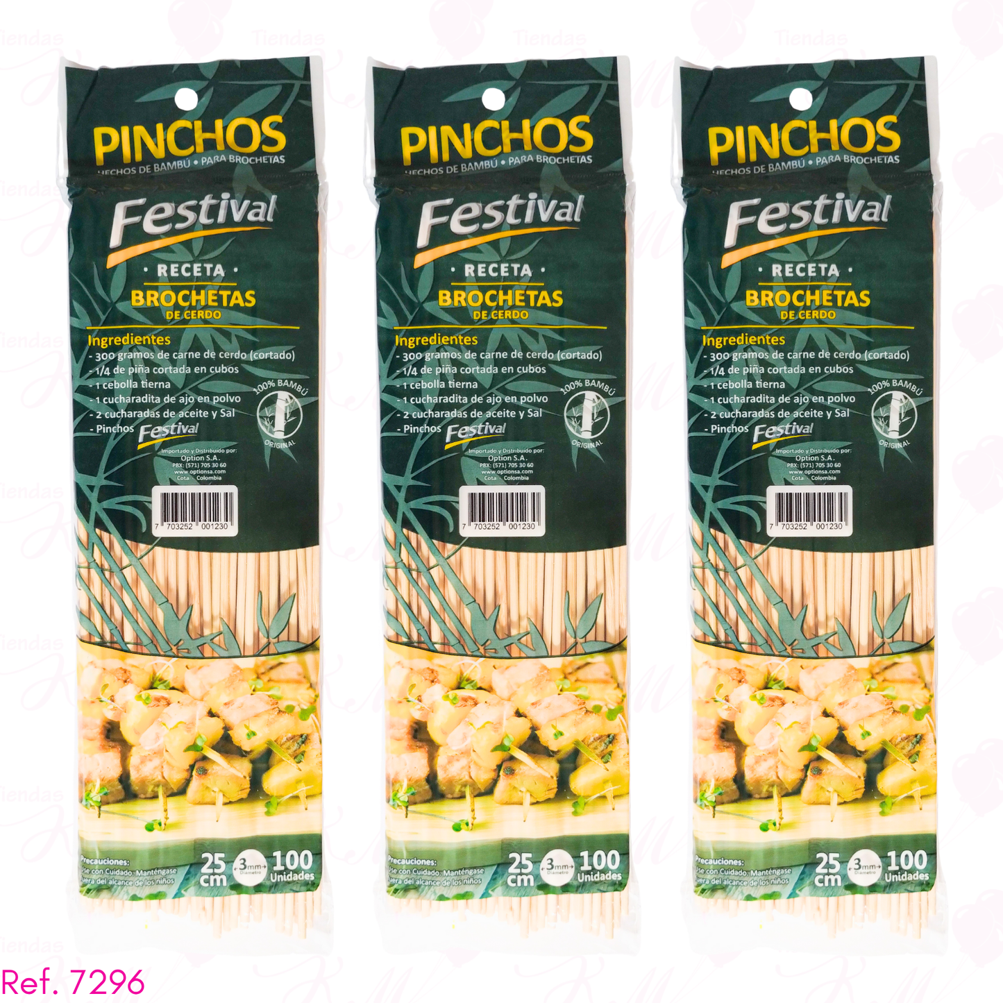 Palo pincho delgado 25cm x 100 unidades