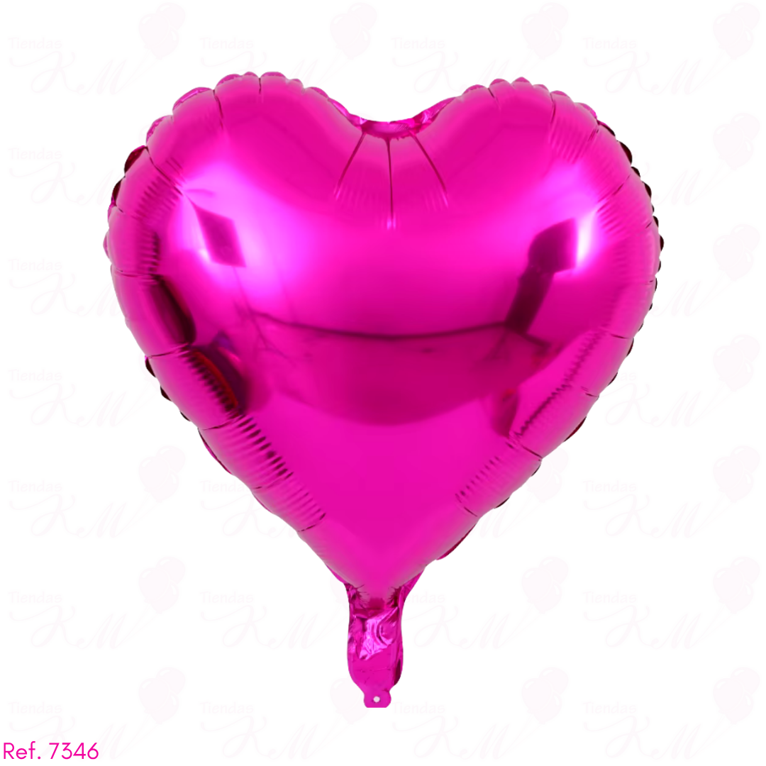 Paquete x 6 corazones metalizadas 10" fondo entero