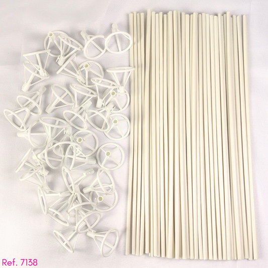 50 palos y copas para burbuja / 36cm