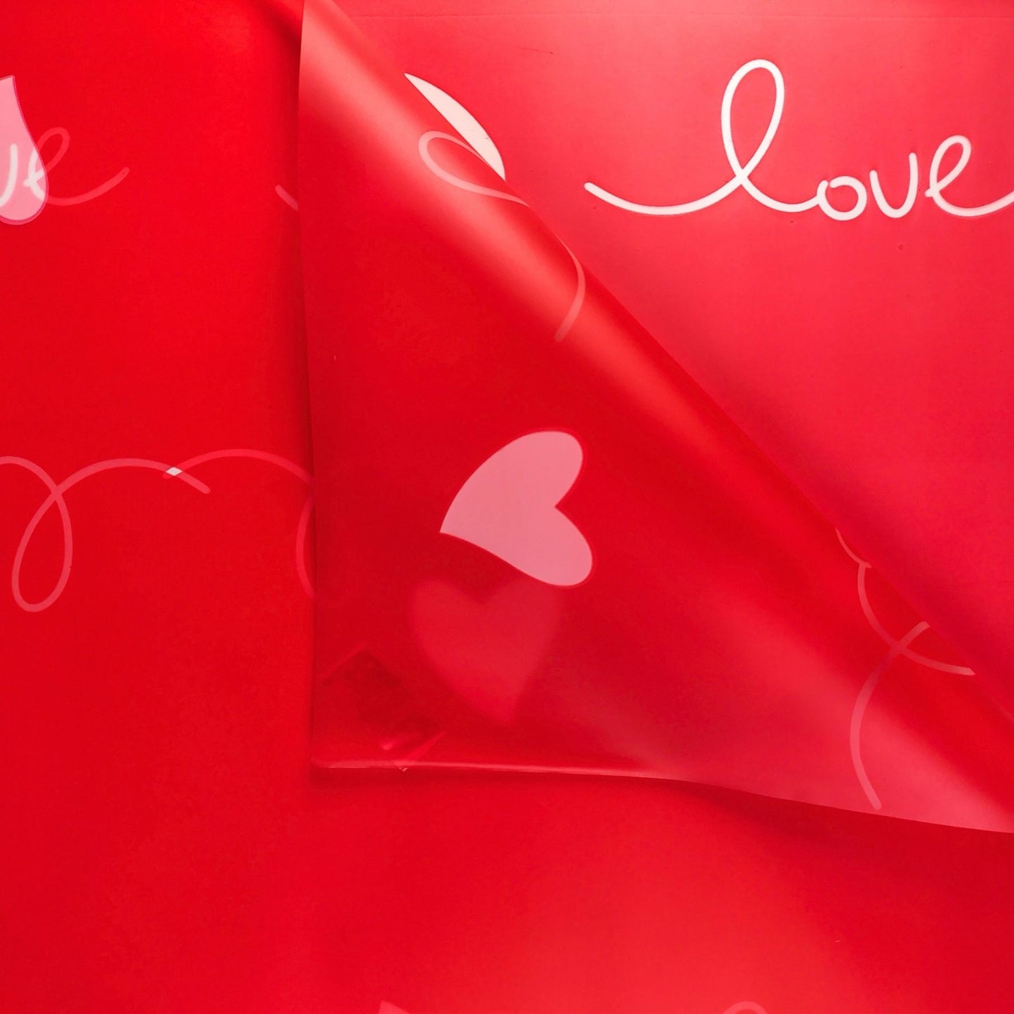 Papel coreano traslúcido love y corazones