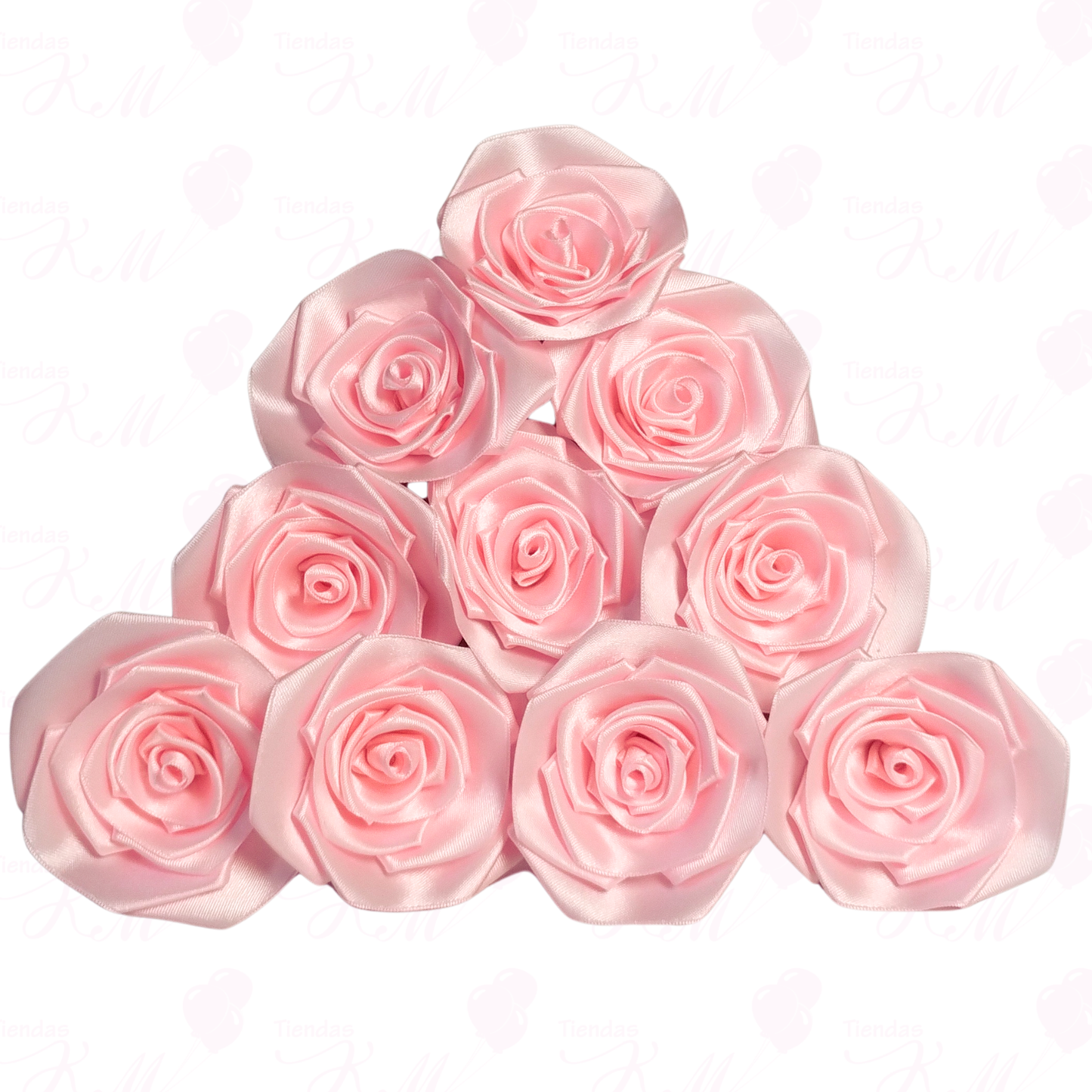 Paquete x 10 rosas en tela terminadas