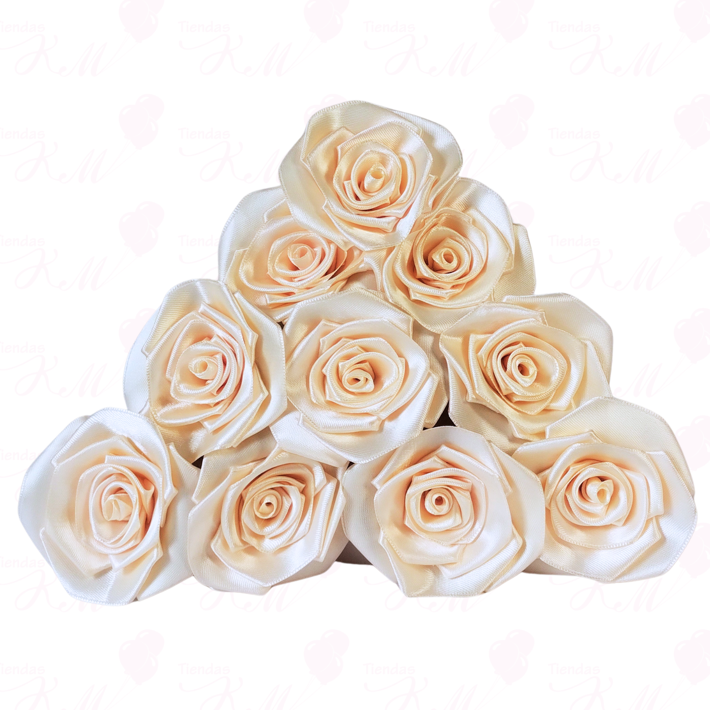Paquete x 10 rosas en tela terminadas