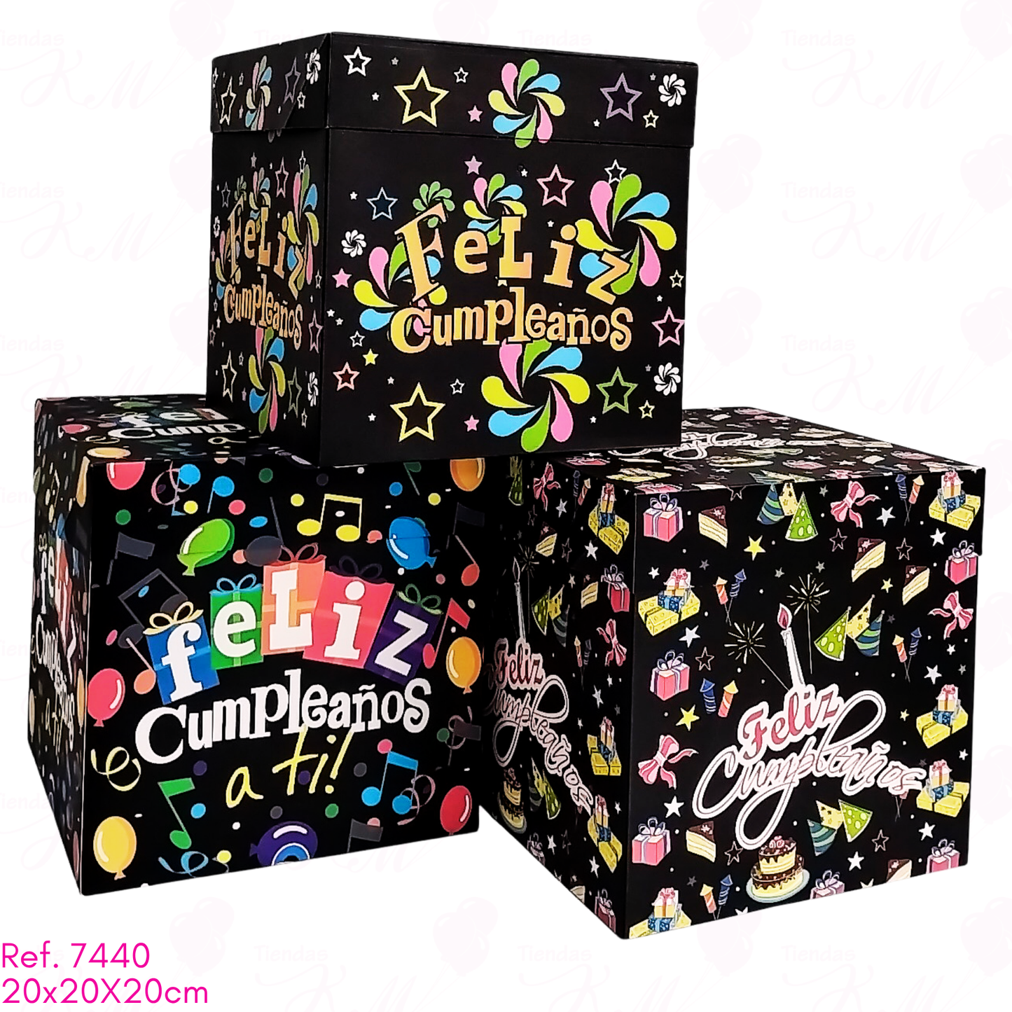 Caja cubo a color de 20X20X20 con tapa