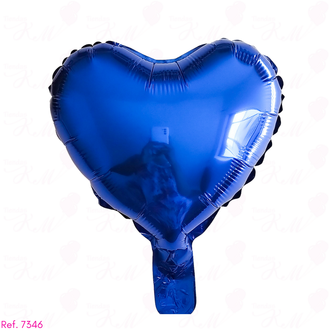 Paquete x 6 corazones metalizadas 10" fondo entero