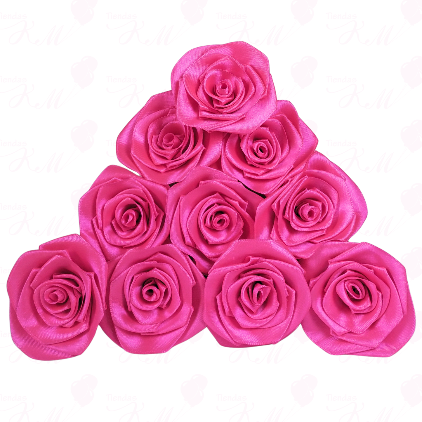 Paquete x 10 rosas en tela terminadas