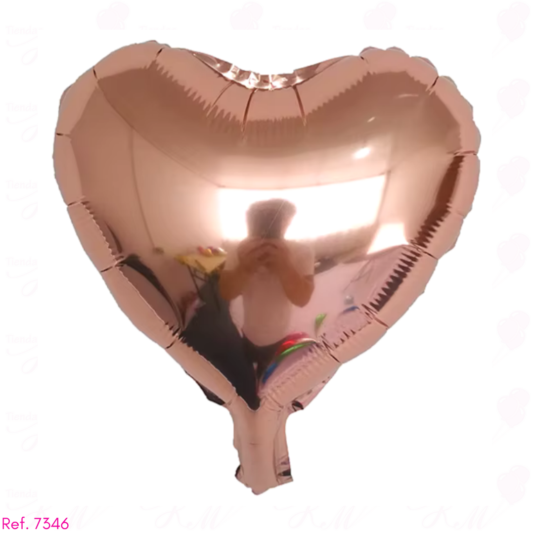 Paquete x 6 corazones metalizadas 10" fondo entero