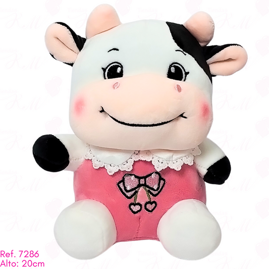 vaca con bolero y moño bordado / 20cm