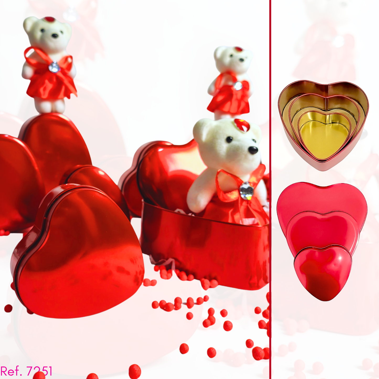 Corazones metálicos 3 en 1