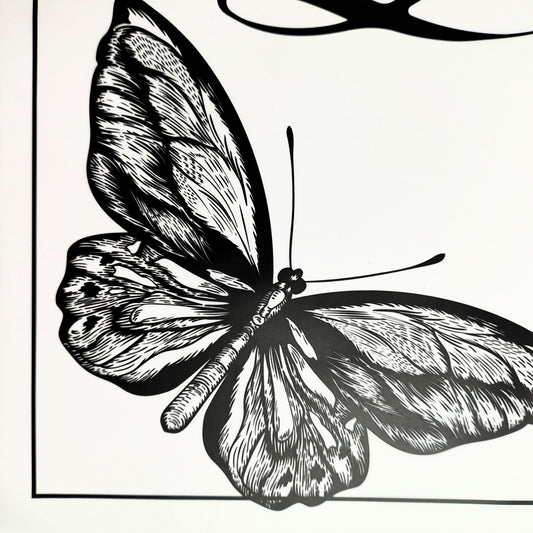 Papel coreano love corazón y mariposas