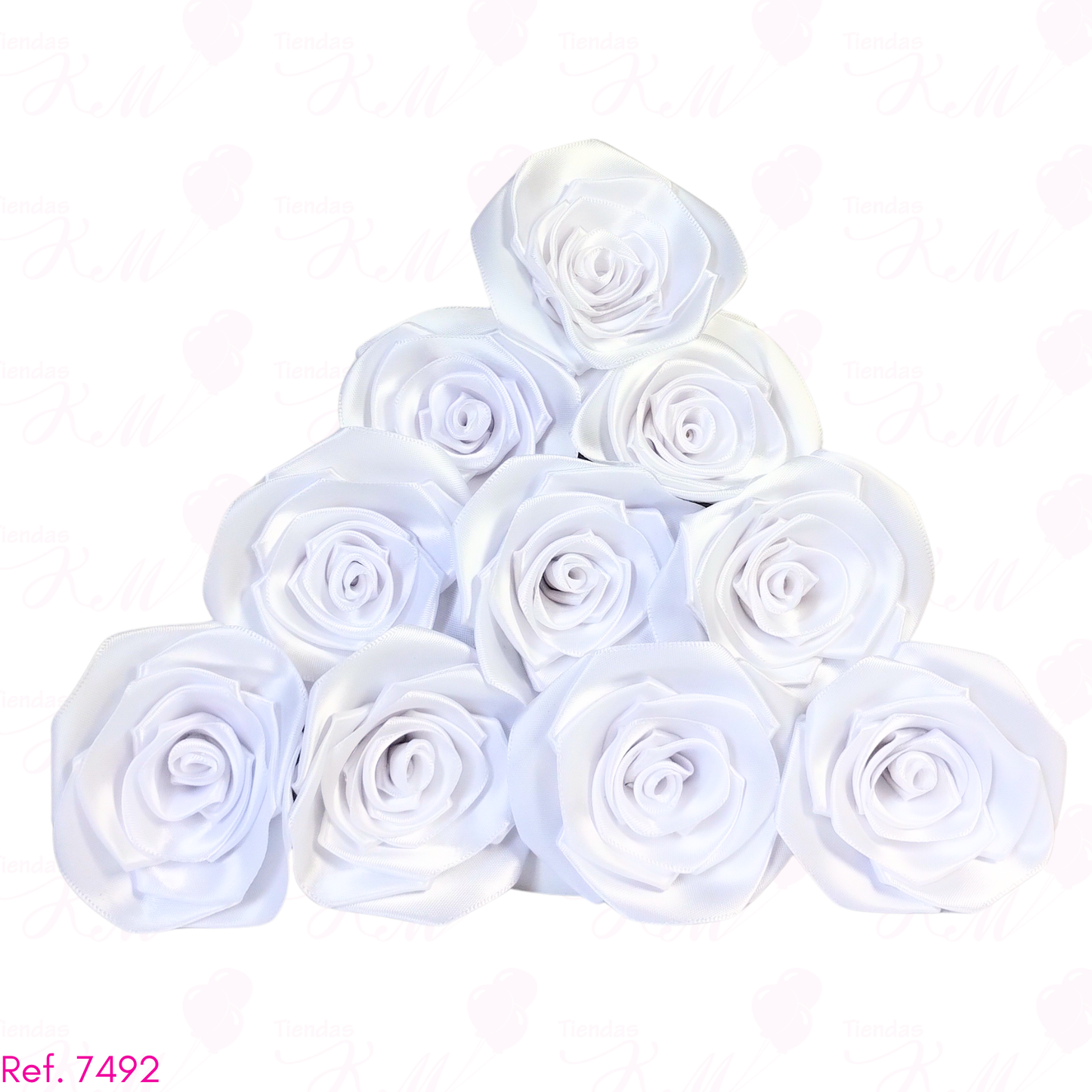 Paquete x 10 rosas en tela terminadas