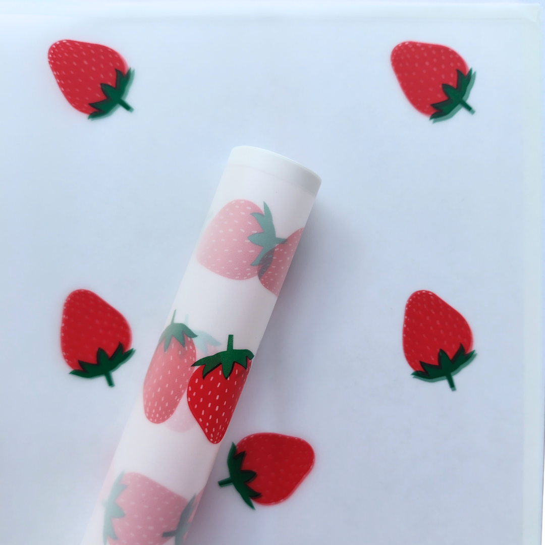 Papel coreano de fresas x 20 pliegos