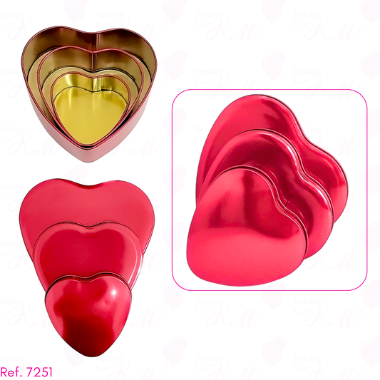 Corazones metálicos 3 en 1