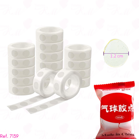 Rollo de puntos doble faz transparentes x100