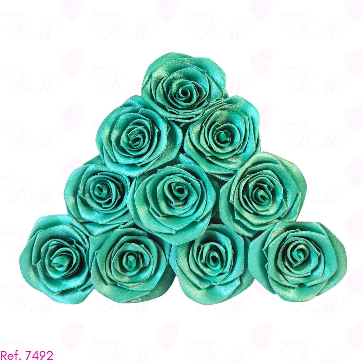 Paquete x 10 rosas en tela terminadas