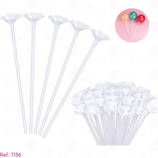 50 palos y copas para globos / 36cm