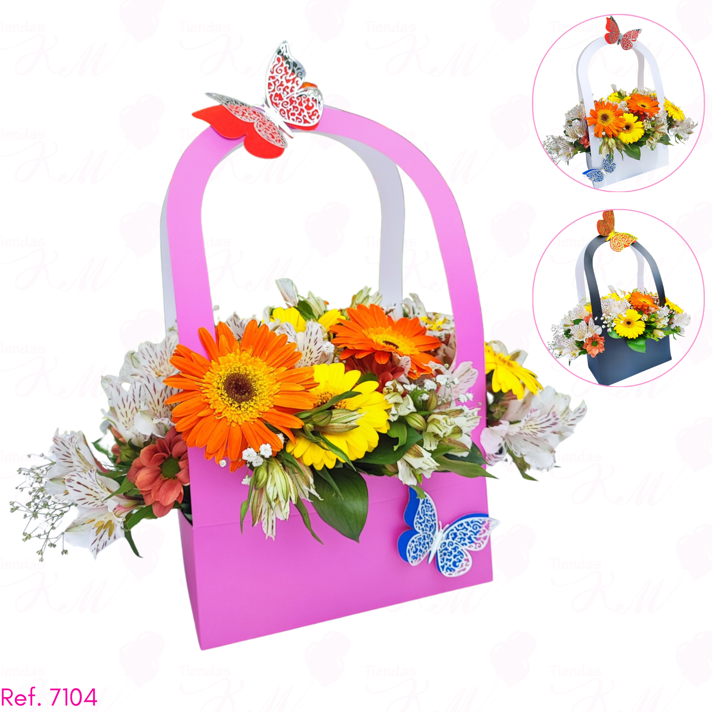 caja para flores de manija