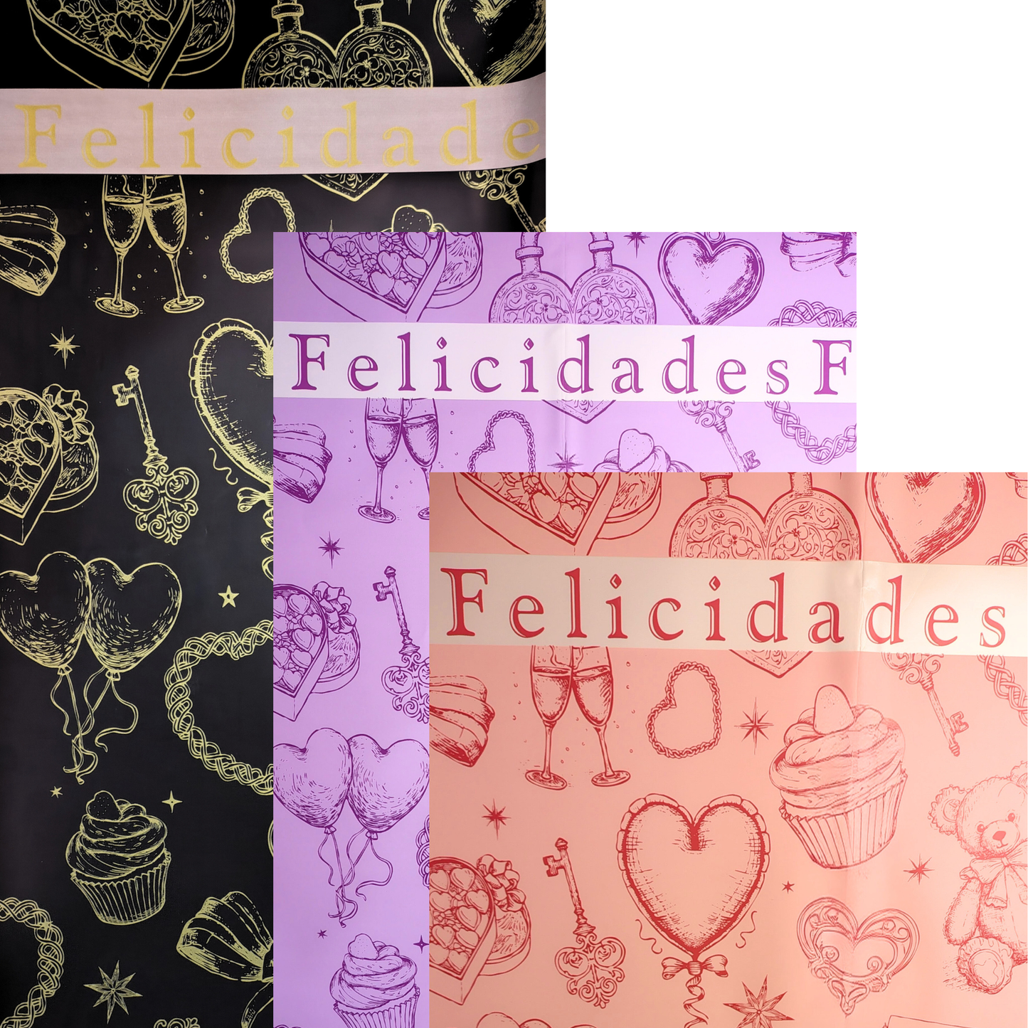 papel coreano felicidades de ositos y corazones x 20 pliegos