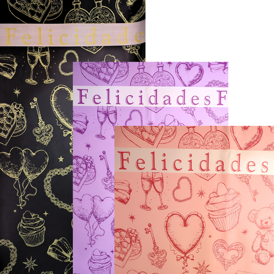 papel coreano felicidades de ositos y corazones x 20 pliegos