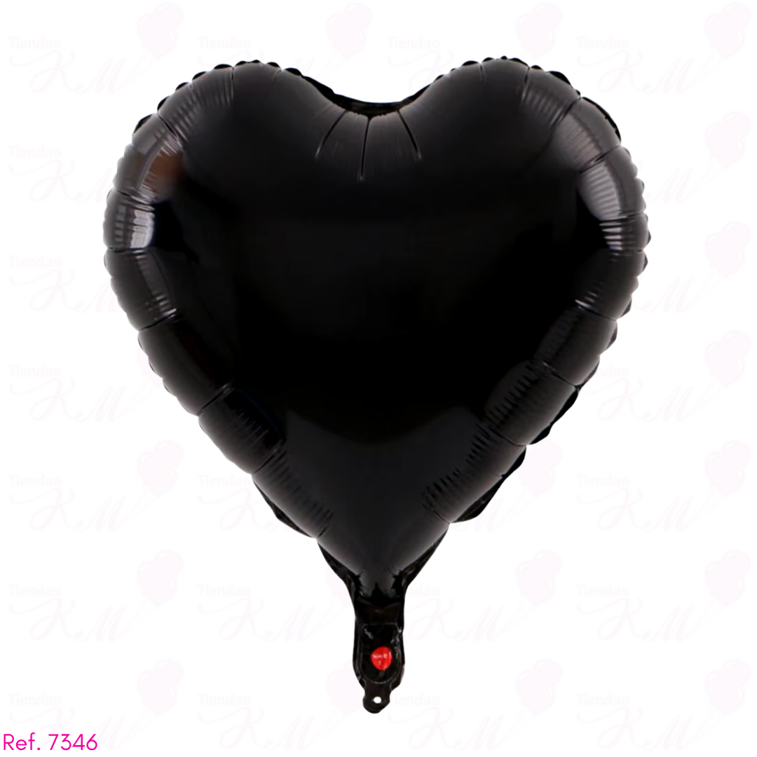 Paquete x 6 corazones metalizadas 10" fondo entero