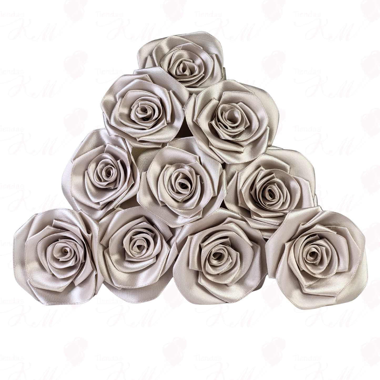 Paquete x 10 rosas en tela terminadas