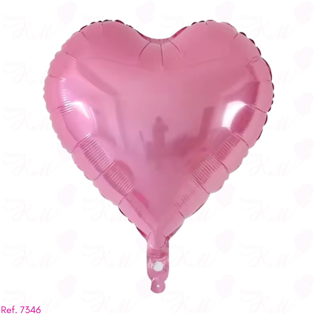 Paquete x 6 corazones metalizadas 10" fondo entero