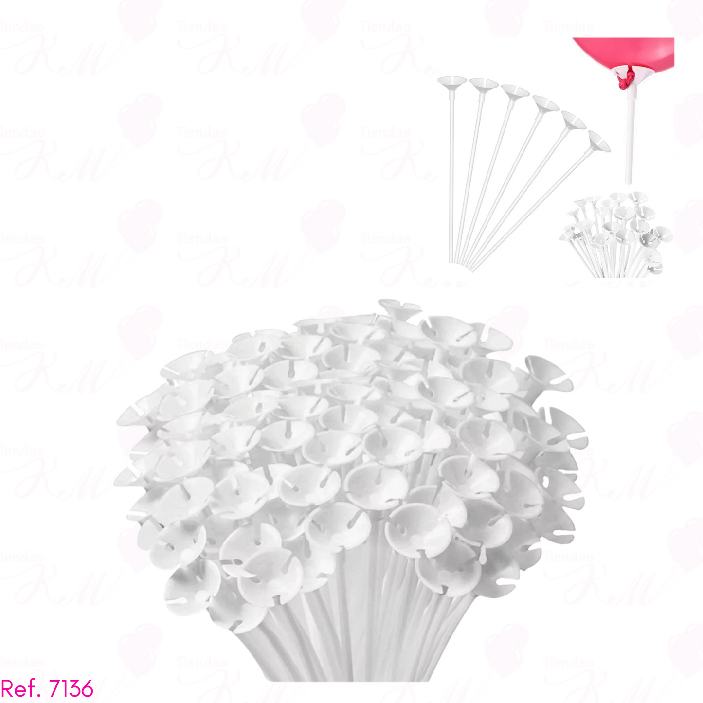 50 palos y copas para globos / 36cm