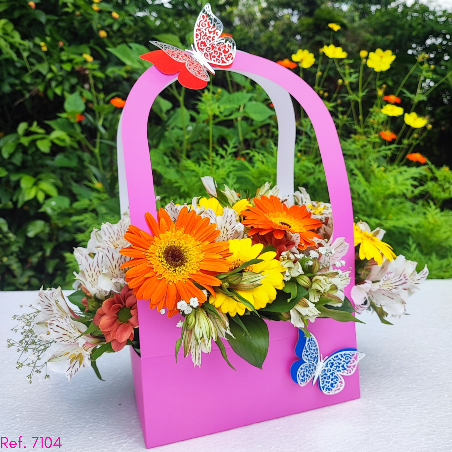 caja para flores de manija