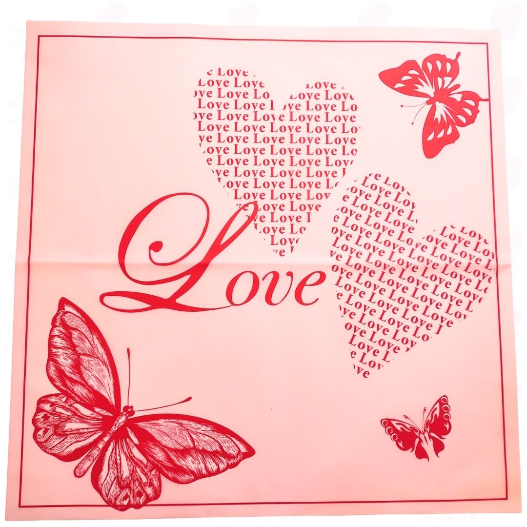 Papel coreano love corazón y mariposas