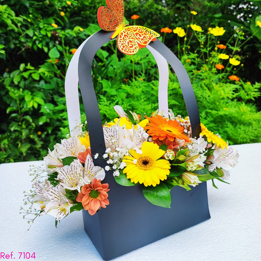 caja para flores de manija