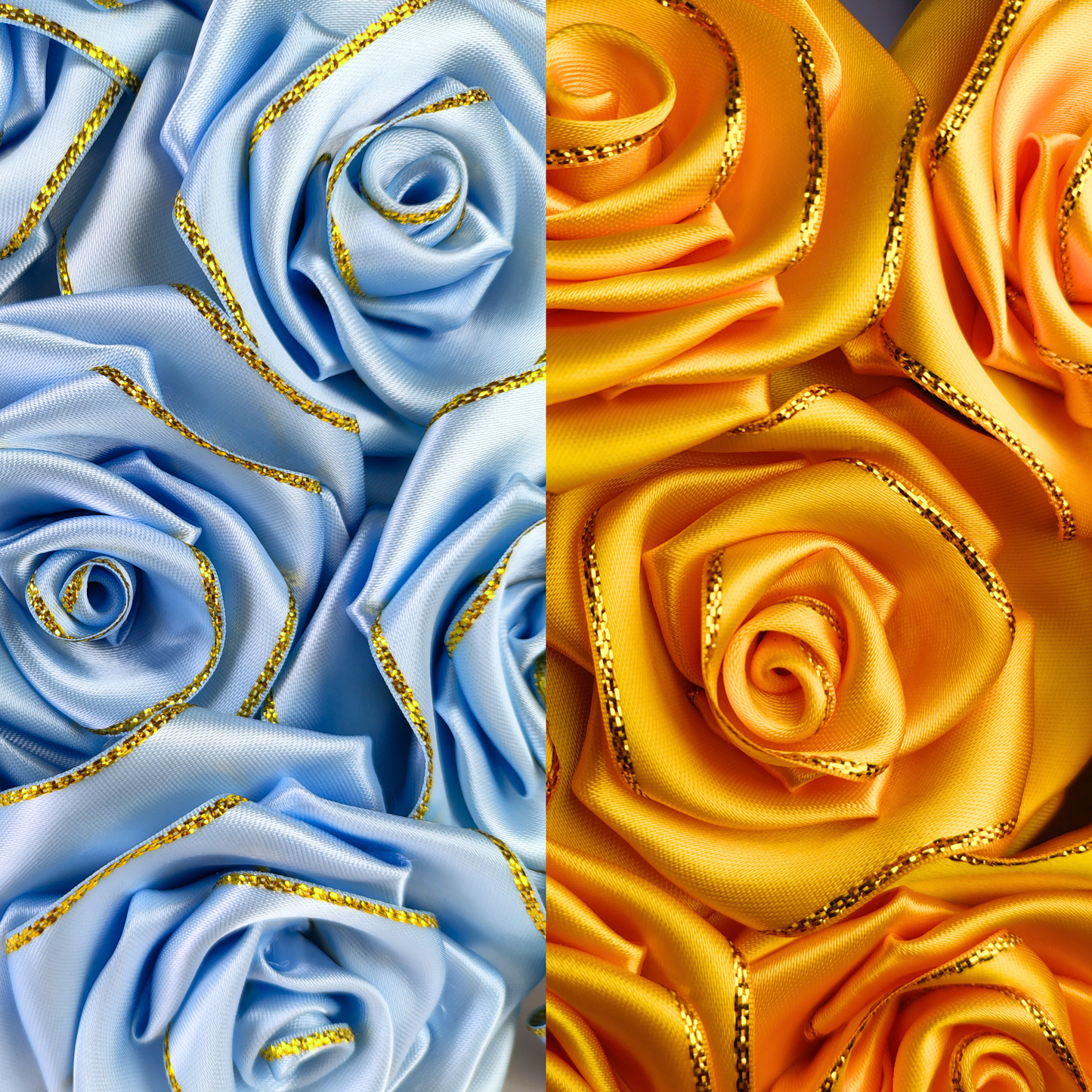 Paq. x 10 rosas borde dorado