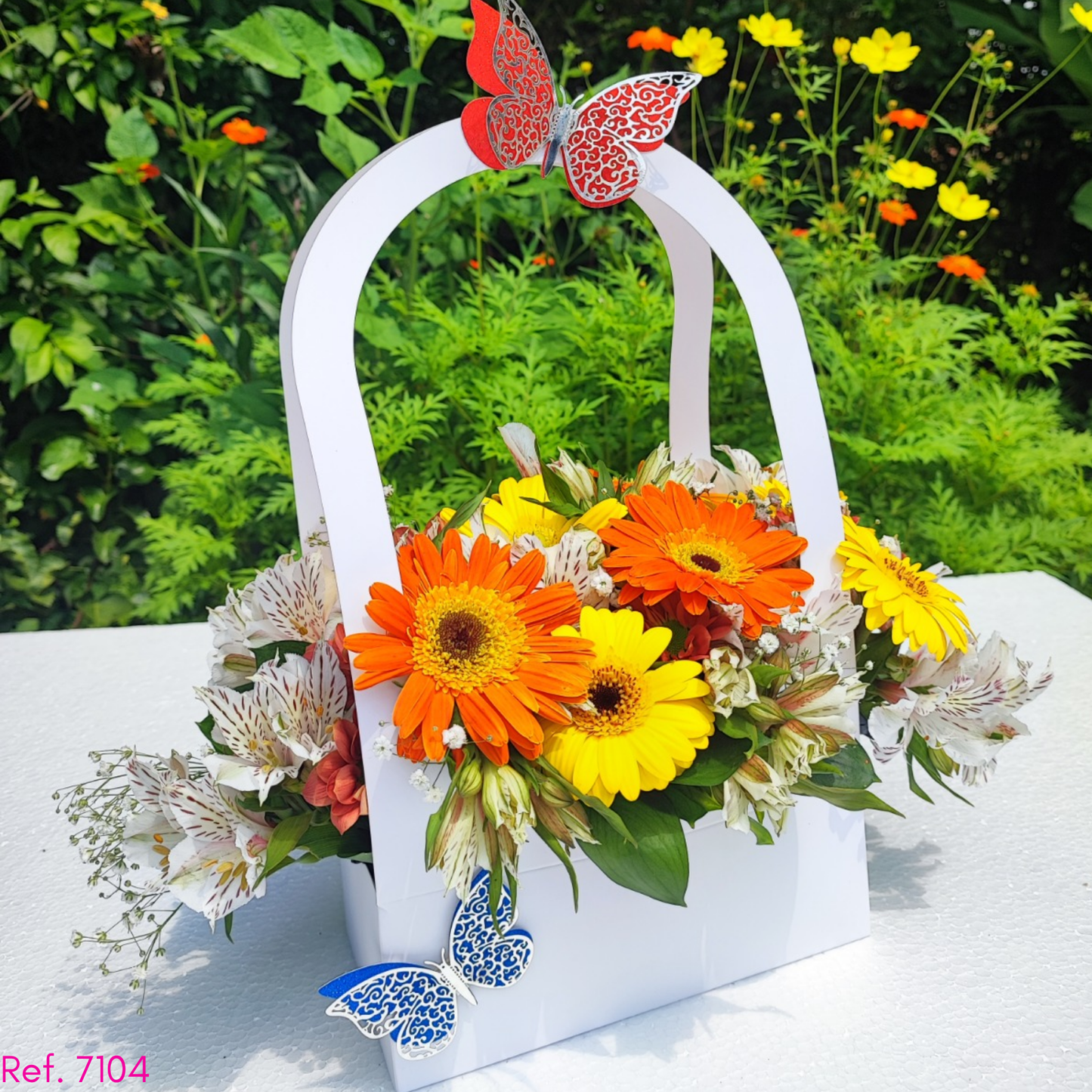 caja para flores de manija