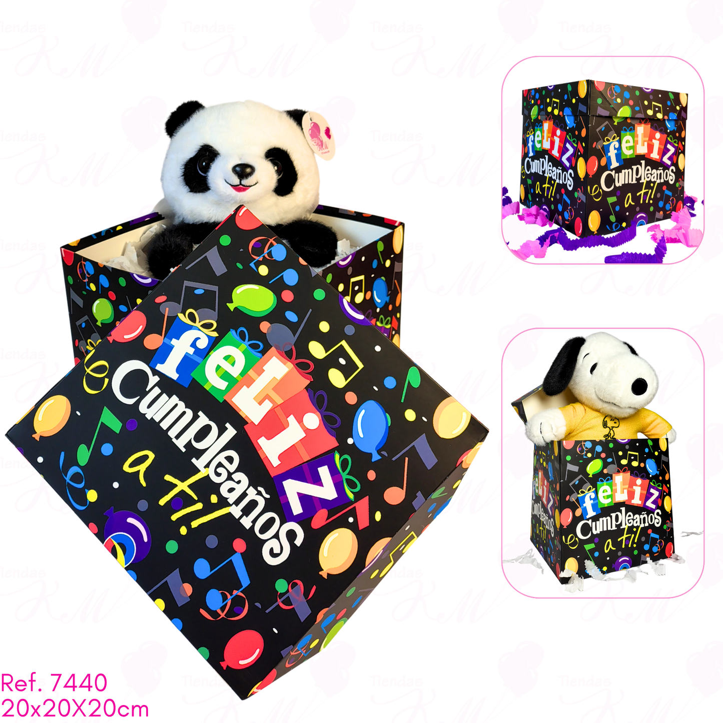 Caja cubo a color de 20X20X20 con tapa