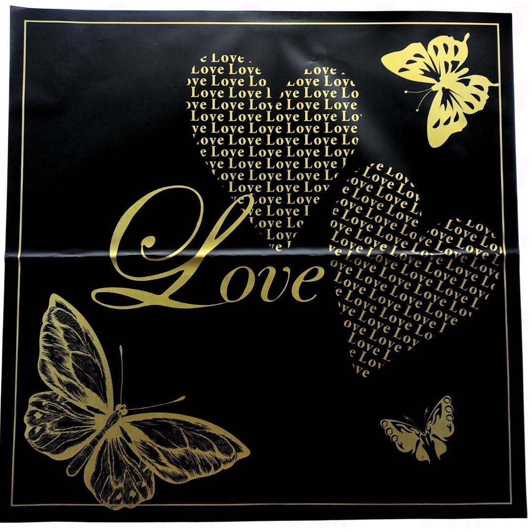 Papel coreano love corazón y mariposas
